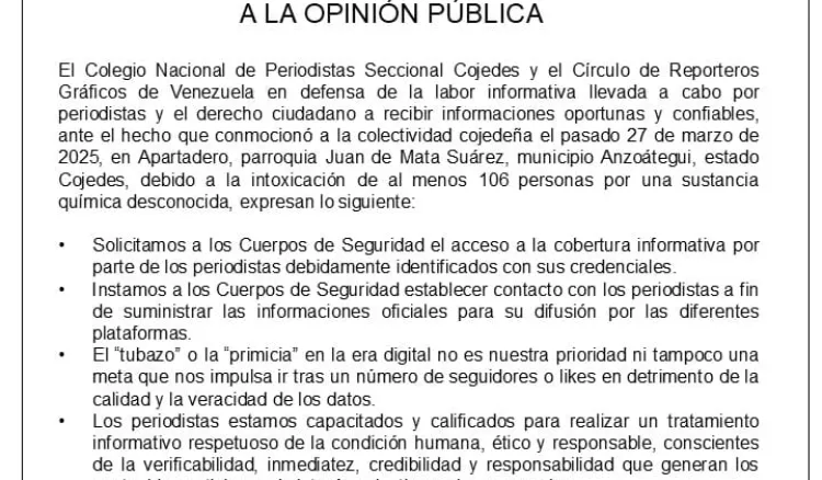 periodistas cojedes derecho ciudadano